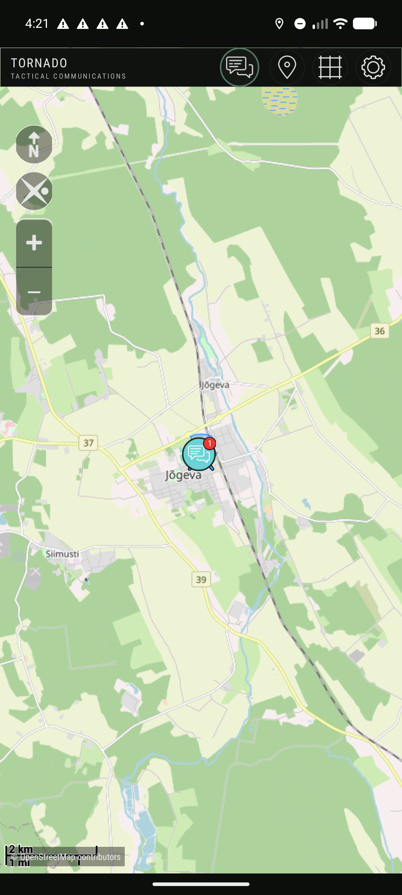 Tornado command map with team marker